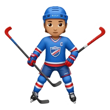 Hockey player in blue and red full body sticker