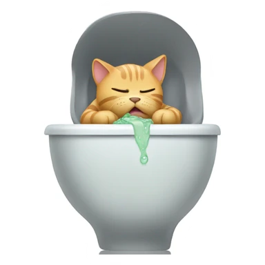 cat vomiting  sticker
