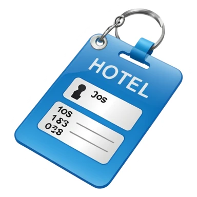 hotel card key with room number tag sticker