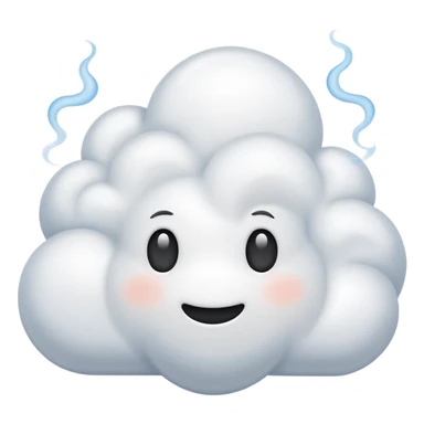 whimsical smoke effect emoji, Disney cartoon style, puffy, swirling sticker