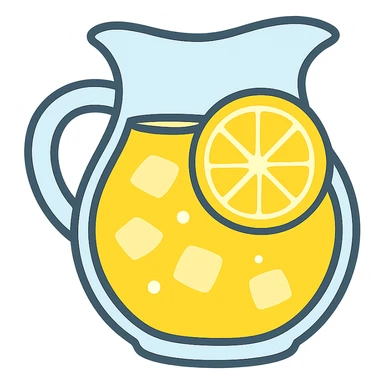 flat toon pitcher of lemonade sticker