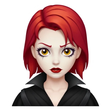 Vamp with white skin and red hair  sticker