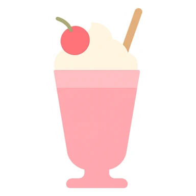 milkshake, minimal flat icon style, simple, clean, flat colors sticker