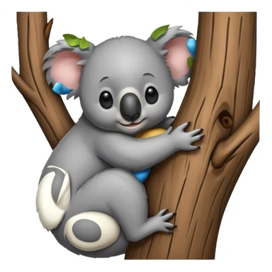 Koala and tree hugging each other  sticker