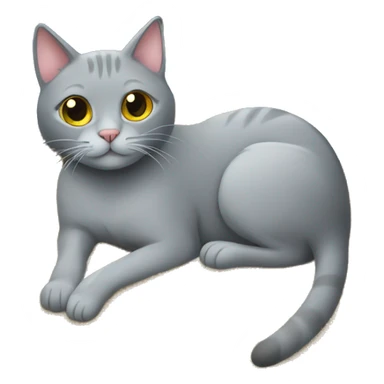 grey cat in litter box sticker