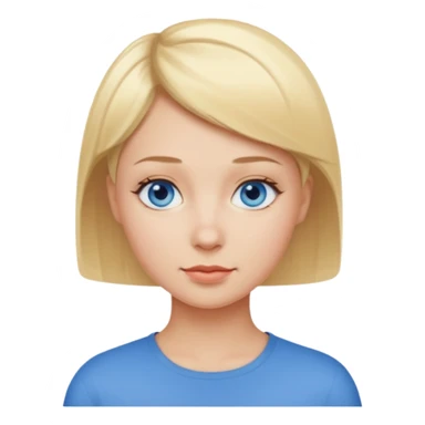 Mujer pelo rubio y muy corto ojos azules cara redonda sticker