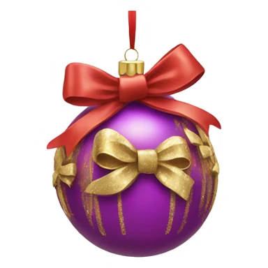 Bauble with bow sticker