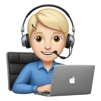 Laptop with Video Call on it, person in call sitting in an office sticker