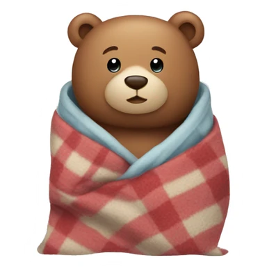 happy bear cozy in blanket sticker
