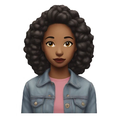 Aya Naomi King, teenager hyperreal, photoreal portrait sticker