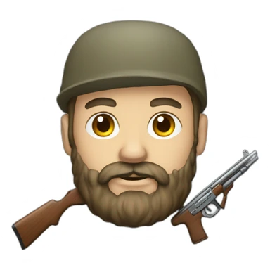 homme avec fusil et barbe sticker