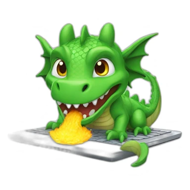 A dragon play on computer sticker
