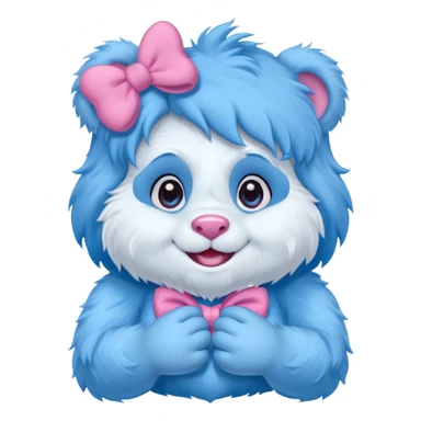 blue girl care bear yeti with bow sticker