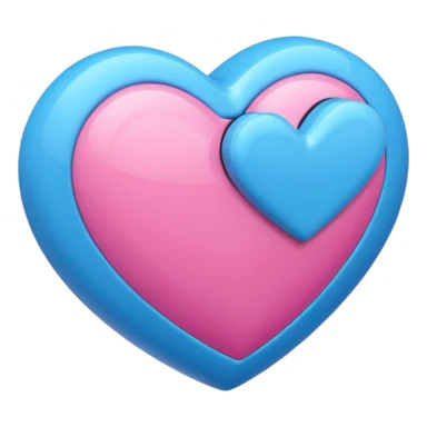 un corazón negro, rosado & azul sticker