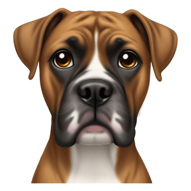 Boxer dog with brindle fur waits at the end of the rainbow bridge sticker