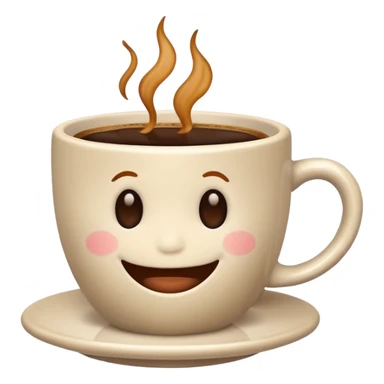 a cute cup of coffee with a smile, without the plate sticker