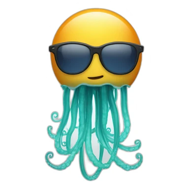 meduse qui chante avec des lunettes de soleil sticker