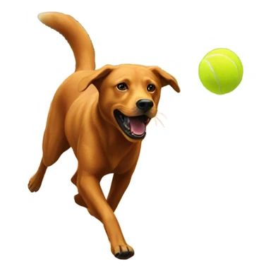 Dark Fox red Labrador chasing tennis ball sticker