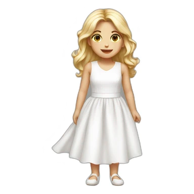 Red stained white dresses girl sticker