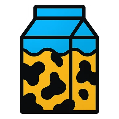 milk box with cow texture, simple and clear design sticker