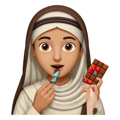 an Arab eats chocolate sticker
