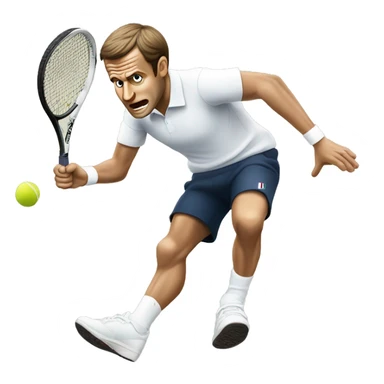 Emmanuel Macron faisant du tennis sticker