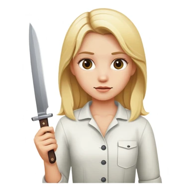 Blonde girl with a knife  sticker
