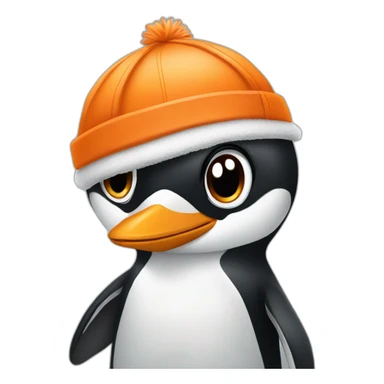 Penguins with orange cap sticker