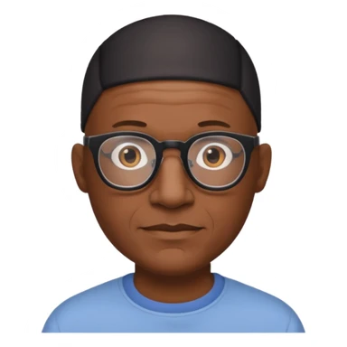 Mature Bald Black male with glasses clean shaven sticker