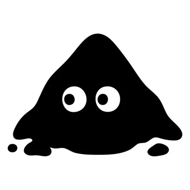 ashes with eyes looking left, minimal and bold sticker