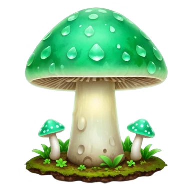 jade glowing magic mushroom with dirt sticker