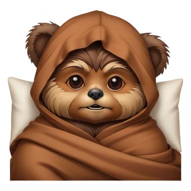 Ewok lying down in bed sticker