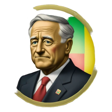 USD Dime coin with the Ethiopian flag as the background colors of green yellow and red, but maintains the face of President Roosevelt, as well as “Liberty” and “In God we Trust” sticker