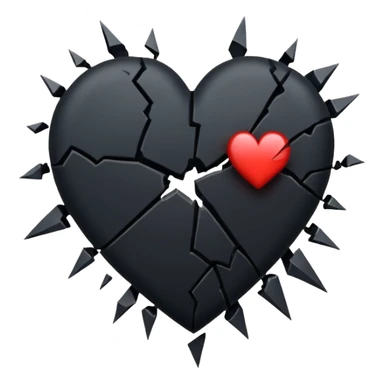 A black broken heart sticker