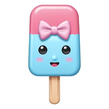 monochrome popsicle with eyes and head bow sticker