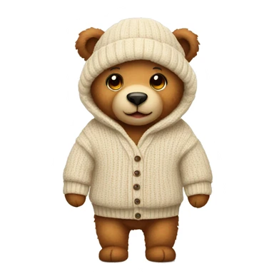 Cute teddy bear wearing a sweater sticker