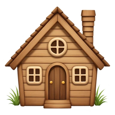 adorable stick house with a smiling face sticker