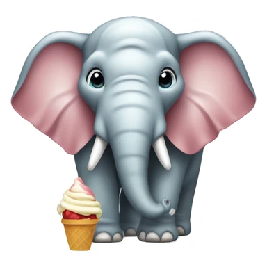 Elefante com sorvete sticker