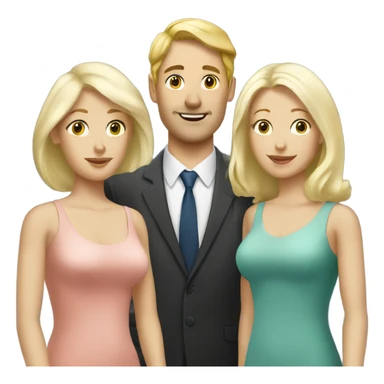White man with two white blonde wives sticker