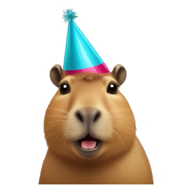 Capybara with party hat  sticker