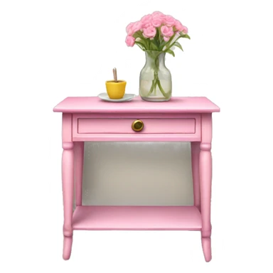 Realistic pink decorated side table sticker