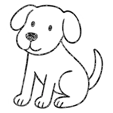 hand drawn outlined dog icon sticker