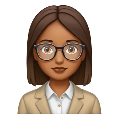 Chica morena con pelo liso y lentes sticker