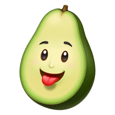Un aguacate con unos labios grandes  sticker
