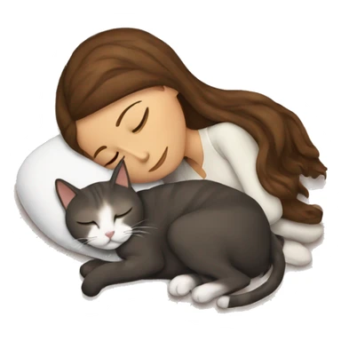 CAT sleeping on a Brown haired Woman  sticker