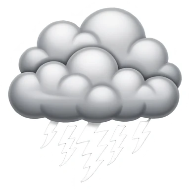 angry Thunderstorm Cloud, grey sticker