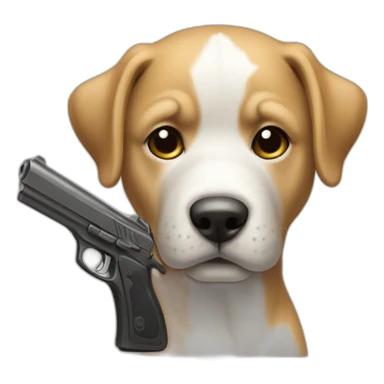 Un chien avec un pistolet sticker