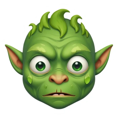 Goblin is crying with big tears in his eyes  sticker