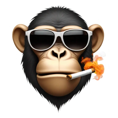 Monkey head smoking a cigarret with sunglass sticker
