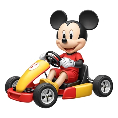 Mickey Mouse driving a go kart sticker